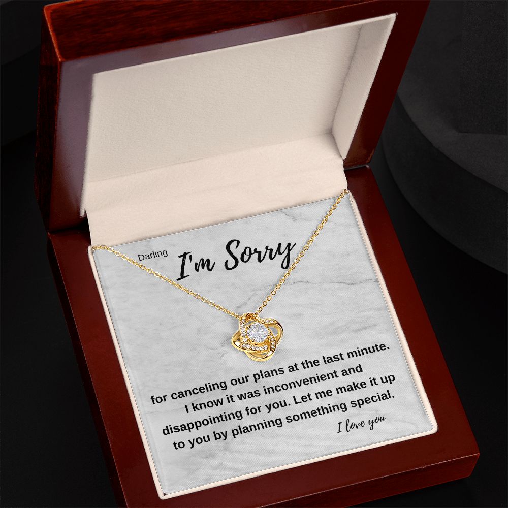 Darling I'm Sorry for canceling our plans | Love Knot Necklace
