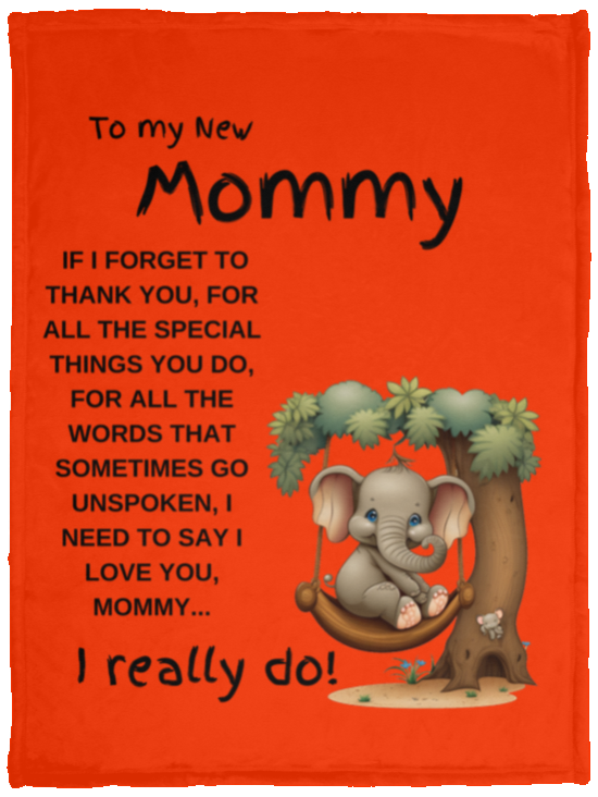 To My New Mommy - VPS Cozy Plush Fleece Blanket - 30x40 Blk Text