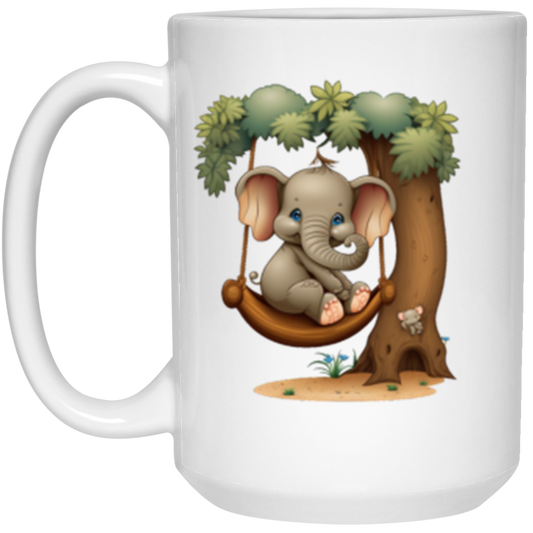 Exclusive Artwork! - To Mom Baby Elephant 15 oz. White Mug