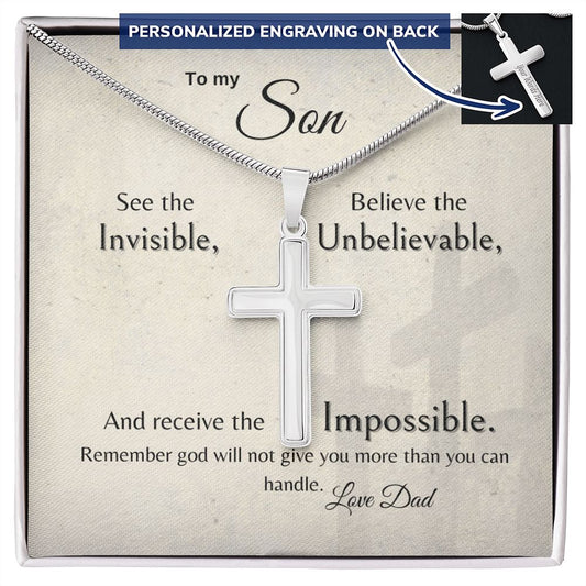 To Son from Dad | Personalized Cross Necklace