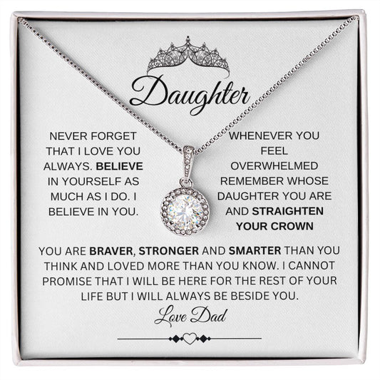 To Daughter Eternal Hope Necklace from Dad | Straighten Your Crown