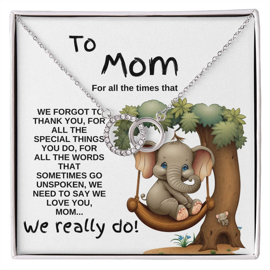 To Mom We Love You. | Baby Elephant | Perfect Pair Necklace