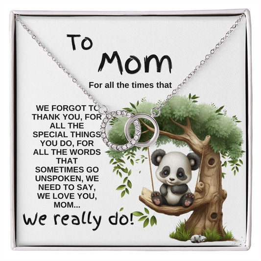 To Mom We Love You | Baby Panda | Perfect Pair Necklace