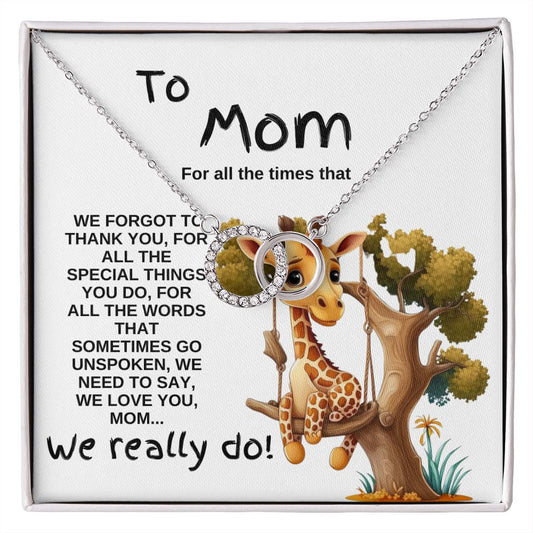 To Mom We Love You | Baby Giraffe | Perfect Pair Necklace