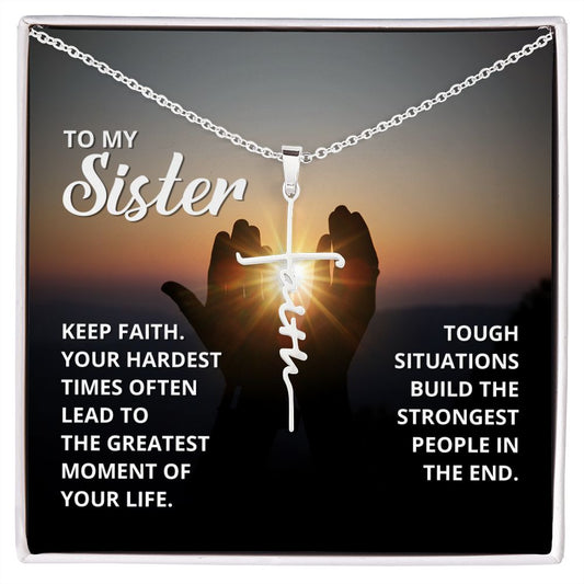 To My Sister | Faith Cross Necklace