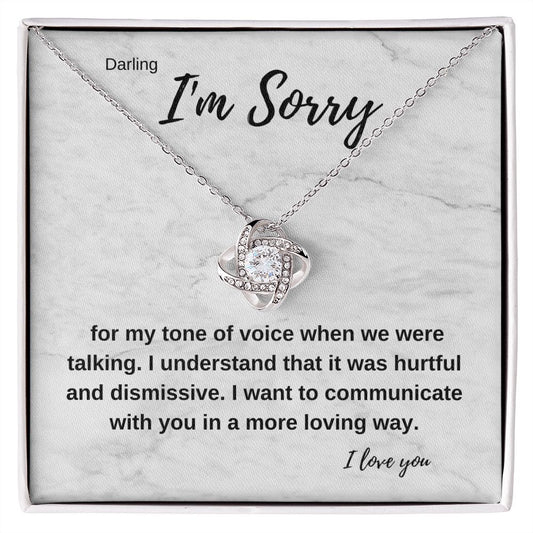 Darling I'm Sorry for my tone | Love Knot Necklace