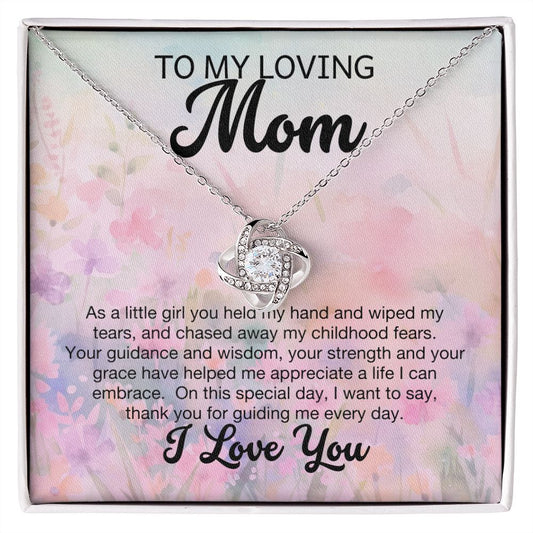 To My Loving Mom | from Daughter | Love knot necklace