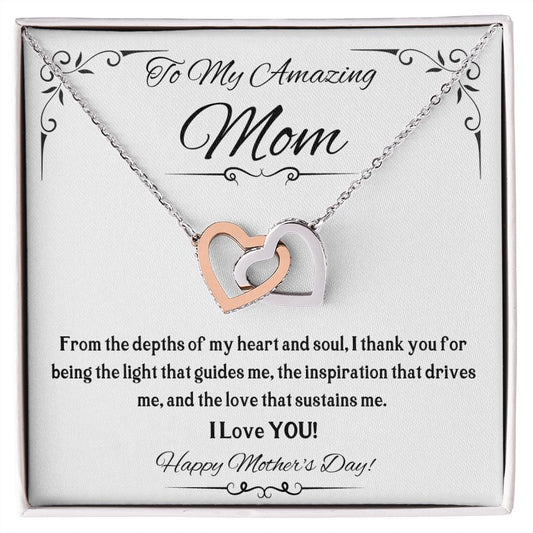 To My Amazing Mom | Interlocking Hearts Necklace