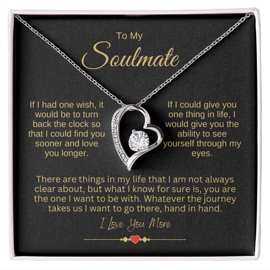 To Soulmate Forever Love Necklace | I Love You More | Red Heart