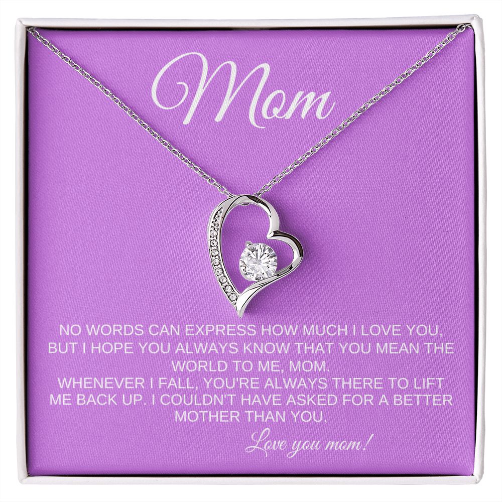 To Mom | Forever Love Necklace | Love you mom | Magenta background