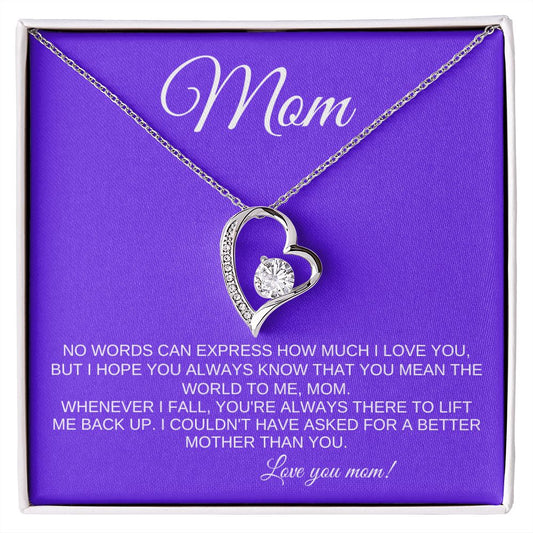 To Mom | Forever Love Necklace | Love you mom | Violet background