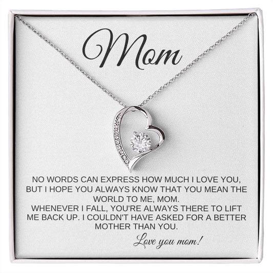 To Mom | Forever Love Necklace | Love you mom | White background