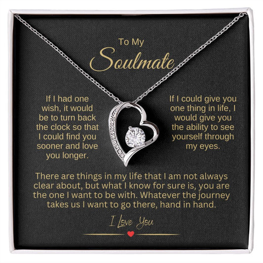 Soulmate Forever Love Necklace with Red Heart